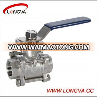 Stainless Steel 3 Piece Threaded Manual Ball Valve