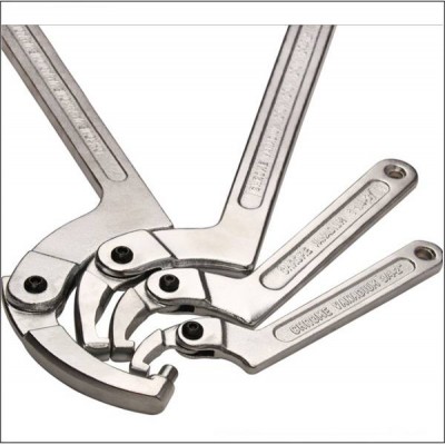 Crv Stainless Steel Semi-circular Adjustable Hook Type Universal Multi-functional Adjustable Spanner Wrench