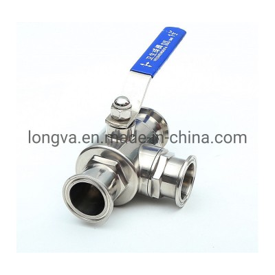 Food Grade Sanitary Tri Clamp SS316 3 Way Ball Valve