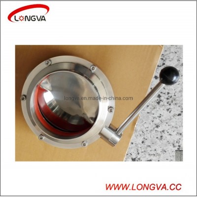 DN100 Stainless Steel Manual Welding Butterfly Valve with Pulling Handle